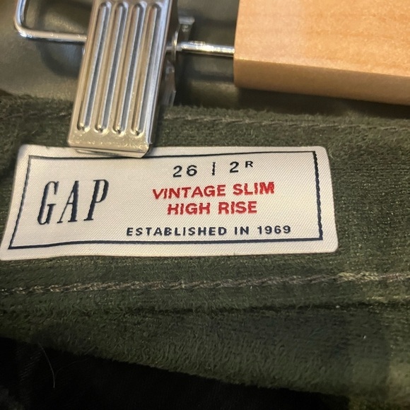 GAP Olive Green Faux Leather Pants Vintage Size 2 - Picture 3 of 7